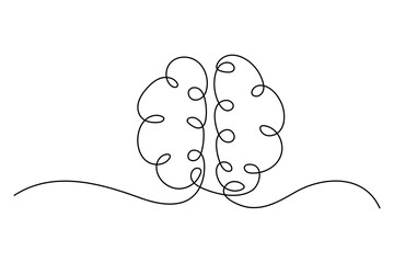 Single Line Drawing of a Brain
