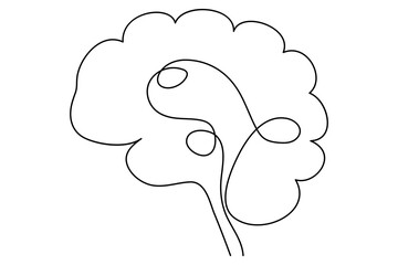 Single Line Drawing of a Brain
