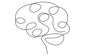 Single Line Drawing of a Brain
