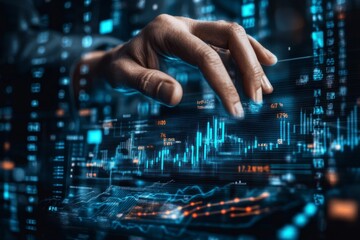 Fototapeta premium Business audit stock financial finance management on analysis data strategy with graph 