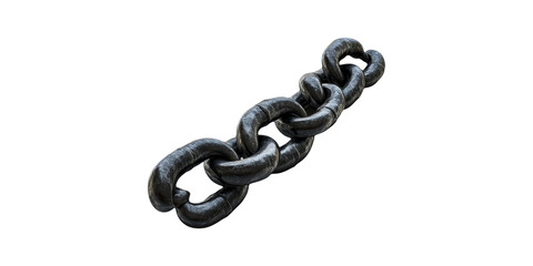 Obraz premium Steel chain link isolated on transparent background