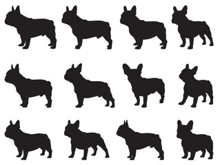FRENCH BULLDOG SILHOUETTE WHITE BACKGROUND