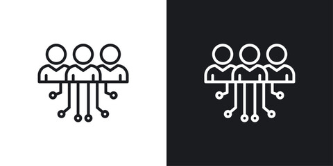 HR strategy icons set in black and white stroke lines