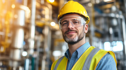 Professional Engineer in Safety Gear with Confident Expression: Head and Shoulders Shot in Soft Studio Lighting &ndash; Modern Industrial Portrait, Detailed Workwear, and Crisp Studio Lighting