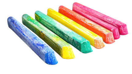 Colorful chalk isolated on white background