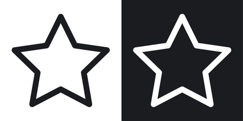 Star icons set in black and white stroke lines