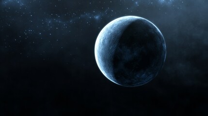 Celestial darkness engulfs the North Pole with faint auroras, a rare cosmic spectacle.
