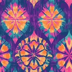 Colorful Abstract Pattern with Vibrant Shapes and Textures