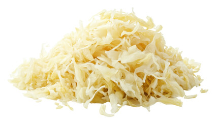 Fresh sauerkraut cabbage leaves isolated on white background