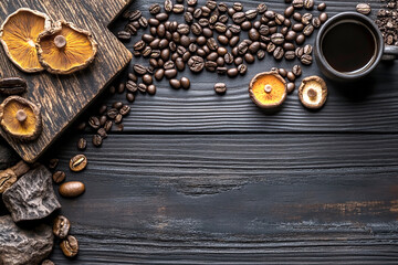 Coffee alternative concept with mushrooms, ai generated