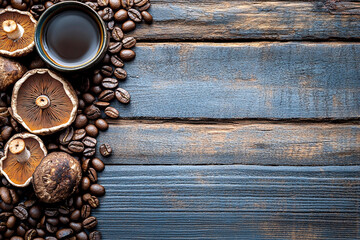 Coffee alternative concept with mushrooms, ai generated