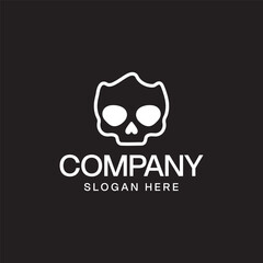 Minimal Skull Logo Design