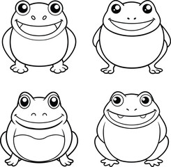 Frog Coloring Pages line art design