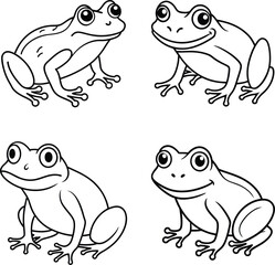 Frog Coloring Pages line art design