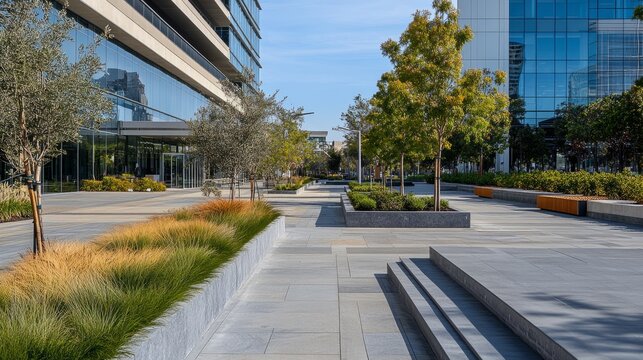 Clean urban office buildings, modern office buildings at the cutting edge
