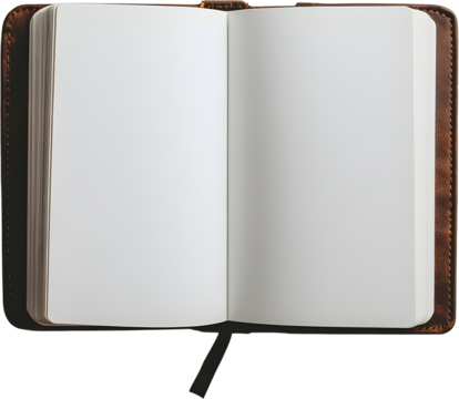 Open blank book pages, blank notebook