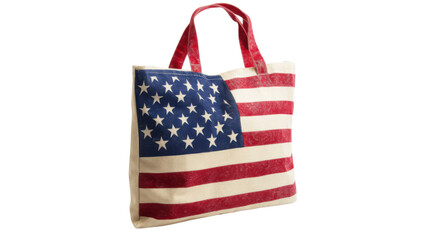 Fototapeta premium American flag tote bag isolated on white background