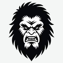 Bigfoot silhouette on white background Bigfoot silhouettes and bigfoot concept silhouette vector