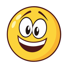 cheerful glossy emoji face transparent png. happy yellow emoji on black background. 3d smiling emoji illustration.