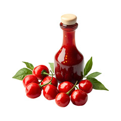 Bottle of Ghost Pepper Sauce Isolated on Transparent Background