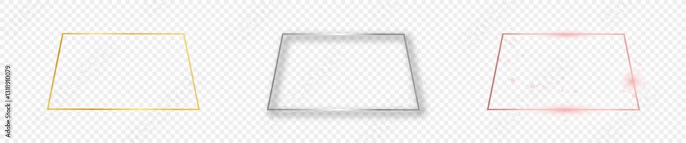 Poster set of three trapezoid shape frames