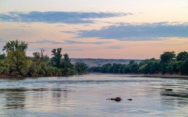 Zambezi River, Serene river at dawn, tranquil landscape