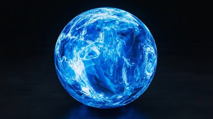 Blue Ethereal Globe: Glowing Abstract Orb 