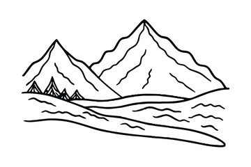 mountain landscape vector illustration