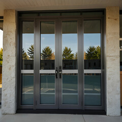 aluminum door with windows