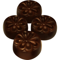 Luxury Dark Chocolate Pralines with Ornate Floral Design – Gourmet Artisan Chocolate Candy