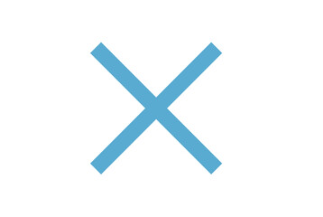 シンプルな水色のバツのベクターイラスト
