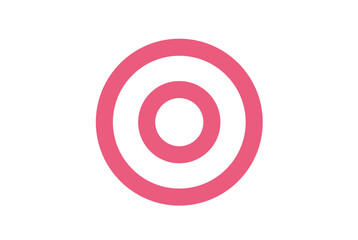 シンプルなピンク色の二重丸のベクターイラスト