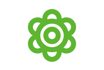 シンプルな緑色の花丸のベクターイラスト