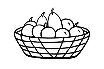 shopping basket with fruits
