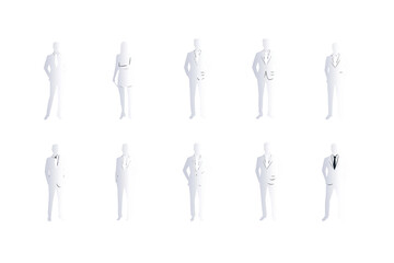 Business-Silhouetten von Männern und Frauen in Anzügen – PNG mit transparentem Hintergrund

