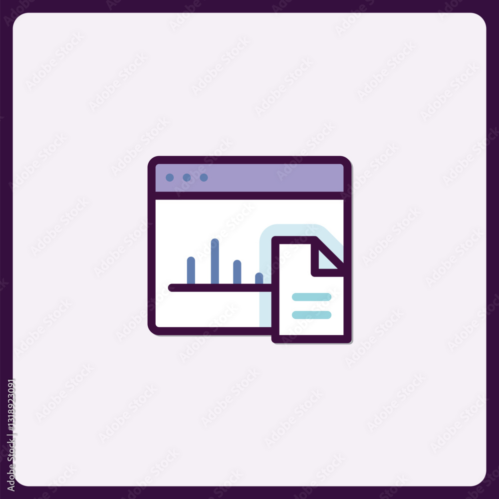 Poster analytical data presentation in a webpage with attached file icon