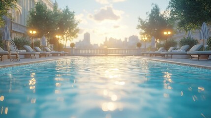 Luxurious poolside oasis