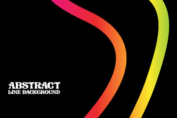 Abstract line background with gradient. Swirl Elements with Gradients. Carnival 3D Pattern. On Black background	