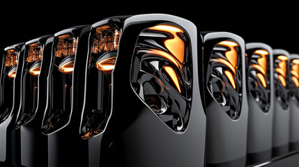 ice cubes on black background with reflection