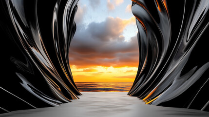 sunset in the desert