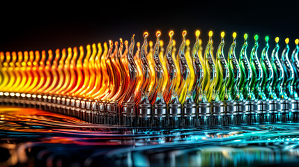 fiber optics background with lots light spots