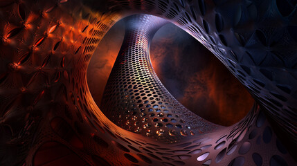 abstract fractal background with fire