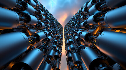 3d rendered illustration of an abstract blue background