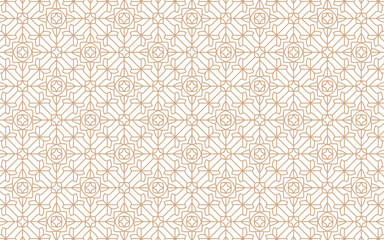Fototapeta premium Islamic Pattern Background Seamless, Arabic Gold Line Geometric Seamless Pattern Background