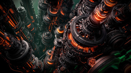 abstract fractal background with circles