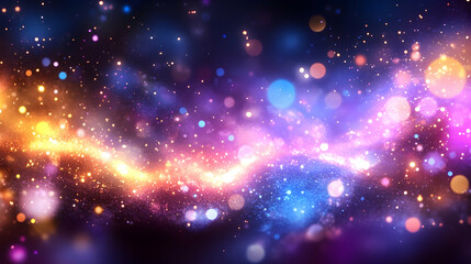 Naklejka premium Abstract vibrant glowing particles