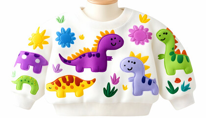 Naklejka premium Adorable dinosaur print sweatshirt for kids