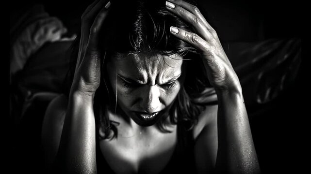Schwarzwei&szlig; Portr&auml;t eines traurigen Kindes