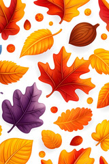 Obraz premium Autumn leaves seamless pattern