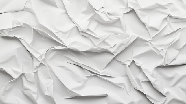 crumpled paper texture background in white and gray color, wrinkled and crush paper